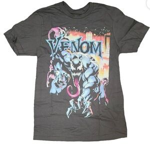 Marvel Venom City Aflame Gray Graphic T-Shirt